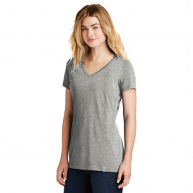 New Era LNEA101 Ladies Heritage Blend V-Neck Tee - Light Graphite Twist