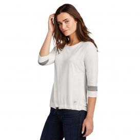 New Era LNEA136 Ladies Tri-Blend 3/4-Sleeve Tee - Fan White Solid/Shadow Grey