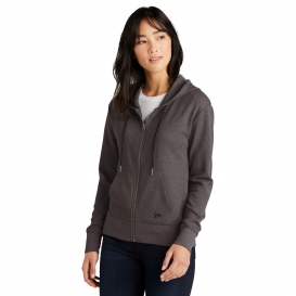 New Era LNEA141 Ladies Thermal Full-Zip Hoodie - Black Heather