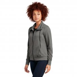 New Era LNEA530 Ladies Performance Terry Full-Zip Cowl Jacket - Graphite Heather