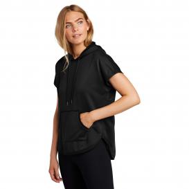New Era LNEA533 Ladies Performance Terry Short Sleeve Hoodie - Black