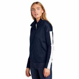 New Era LNEA650 Ladies Track Jacket - True Navy/White