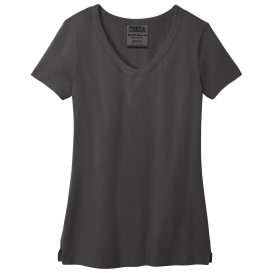 Port & Company LPC099V Ladies Beach Wash Garment-Dyed V-Neck Tee - Coal
