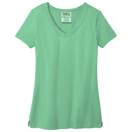 Port & Company LPC099V Ladies Beach Wash Garment-Dyed V-Neck Tee - Jadeite
