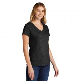 Port & Company LPC330V Ladies Tri-Blend V-Neck Tee - Black Heather