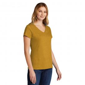 Port & Company LPC330V Ladies Tri-Blend V-Neck Tee - Ochre Yellow Heather