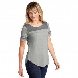 Sport-Tek LST403 Ladies PosiCharge Tri-Blend Wicking Fan Tee - Dark Grey Heather/Light Grey Heather