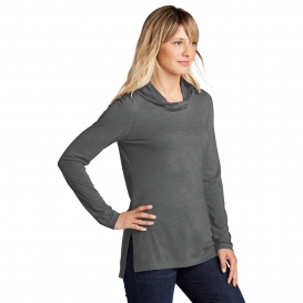 Sport-Tek LST406 Ladies PosiCharge Tri-Blend Wicking Hoodie - Dark Grey Heather