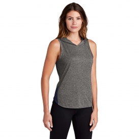 Sport-Tek LST410 Ladies PosiCharge Tri-Blend Wicking Draft Hoodie Tank - True Royal/Dark Grey Heather