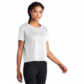 Sport-Tek LST411 Ladies PosiCharge Draft Crop Tee - White