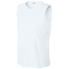 Sport-Tek LST441 Club Sleeveless V-Neck - White