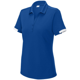 Sport-Tek LST444 Ladies Club Colorblock Polo - True Royal/White
