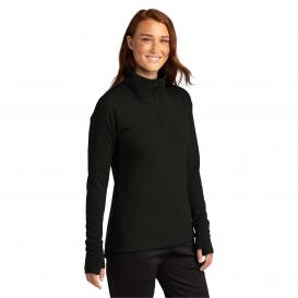 Sport-Tek LST561 Ladies Sport-Wick Flex Fleece 1/4-Zip - Black