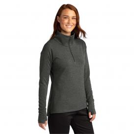 Sport-Tek LST561 Ladies Sport-Wick Flex Fleece 1/4-Zip - Dark Grey Heather