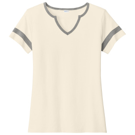 Sport-Tek LST6041 Ladies Halftime Notch Neck Tee - Ecru/Vintage Heather