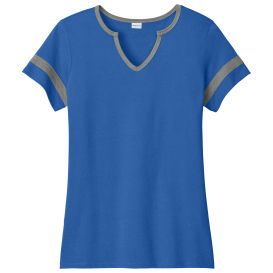 Sport-Tek LST6041 Ladies Halftime Notch Neck Tee - True Royal/Vintage Heather