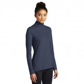 Sport-Tek LST711 Ladies Exchange 1.5 Long Sleeve 1/2-Zip Pullover - Dark Denim Heather