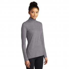 Sport-Tek LST711 Ladies Exchange 1.5 Long Sleeve 1/2-Zip Pullover - Grey Heather
