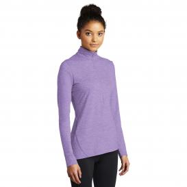 Sport-Tek LST711 Ladies Exchange 1.5 Long Sleeve 1/2-Zip Pullover - Hyacinth Heather