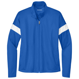 Sport-Tek LST800 Ladies Sport-Wick Fleece Full-Zip Jacket - True Royal/White