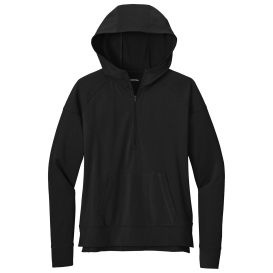 Sport-Tek LST856 Ladies Sport-Wick Stretch 1/2-Zip Hoodie - Black