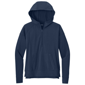 Sport-Tek LST856 Ladies Sport-Wick Stretch 1/2-Zip Hoodie - True Navy