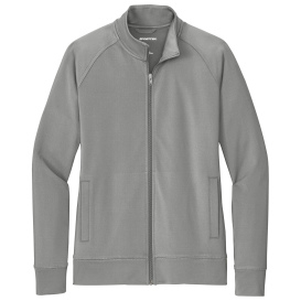 Sport-Tek LST857 Ladies Sport-Wick Stretch Full-Zip Cadet Jacket - Charcoal Grey