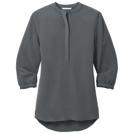 Port Authority LW713 Ladies 3/4-Sleeve Textured Crepe Tunic - Graphite