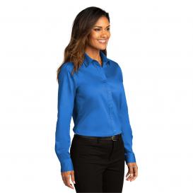 Port Authority LW808 Ladies Long Sleeve SuperPro React Twill Shirt - Strong Blue