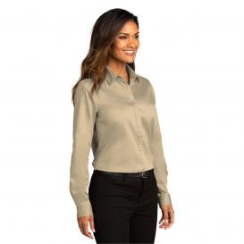 Port Authority LW808 Ladies Long Sleeve SuperPro React Twill Shirt - Wheat