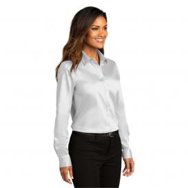 Port Authority LW808 Ladies Long Sleeve SuperPro React Twill Shirt - White