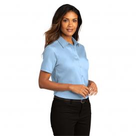 Port Authority LW809 Ladies Short Sleeve SuperPro React Twill Shirt - Cloud Blue