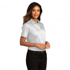 Port Authority LW809 Ladies Short Sleeve SuperPro React Twill Shirt - White