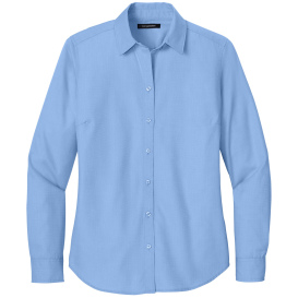 Port Authority LW816 Ladies Long Sleeve Nailhead Easy Care Shirt - Swiss Blue