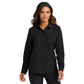 Port Authority LW960 Ladies Long Sleeve UV Daybreak Shirt - Deep Black