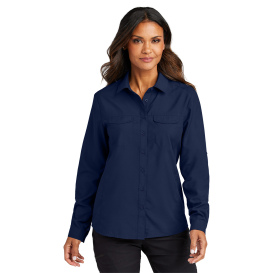 Port Authority LW960 Ladies Long Sleeve UV Daybreak Shirt - True Navy