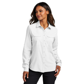 Port Authority LW960 Ladies Long Sleeve UV Daybreak Shirt - White