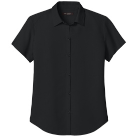 Port Authority LW963 Ladies Short Sleeve UV Dockside Shirt - Deep Black