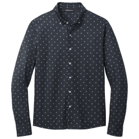 Mercer+Mettle MM1018 Long Sleeve Stretch Woven Shirt - Navy Geo Diamond