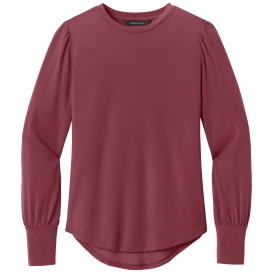 Mercer+Mettle MM1019 Ladies Stretch Jersey Long Sleeve Blouson Top - Rosewood
