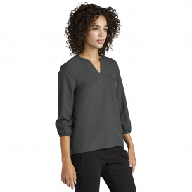 Mercer+Mettle MM2011 Women\'s Stretch Crepe 3/4-Sleeve Blouse - Anchor Grey