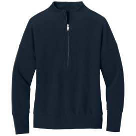 Mercer+Mettle MM3041 Ladies Linear Texture 1/4-Zip - Night Navy