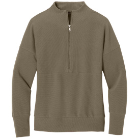 Mercer+Mettle MM3041 Ladies Linear Texture 1/4-Zip - Warm Taupe
