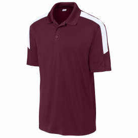 Sport-Tek ST104 Competitor United Polo - Maroon/White