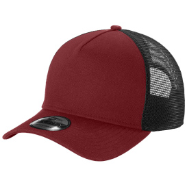 New Era NE212 A-Frame Snapback Mesh Back Cap - Scarlet/Black
