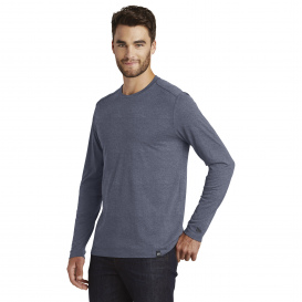 New Era NEA102 Heritage Blend Long Sleeve Crew Tee - True Navy Heather