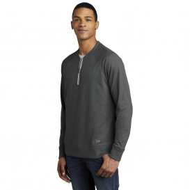 New Era NEA123 Sueded Cotton Blend 1/4-Zip Pullover - Black Heather