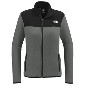 The North Face NF0A7V4K Ladies Glacier Full-Zip Fleece Jacket - Asphalt Grey/TNF Black