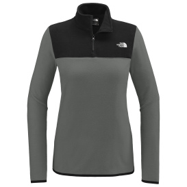 The North Face NF0A7V4M Ladies Glacier 1/4-Zip Fleece - Asphalt Grey/TNF Black