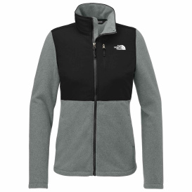 The North Face NF0A8BUR Ladies Highest Peak Full-Zip Fleece Jacket - TNF Medium Grey Heather/TNF Black